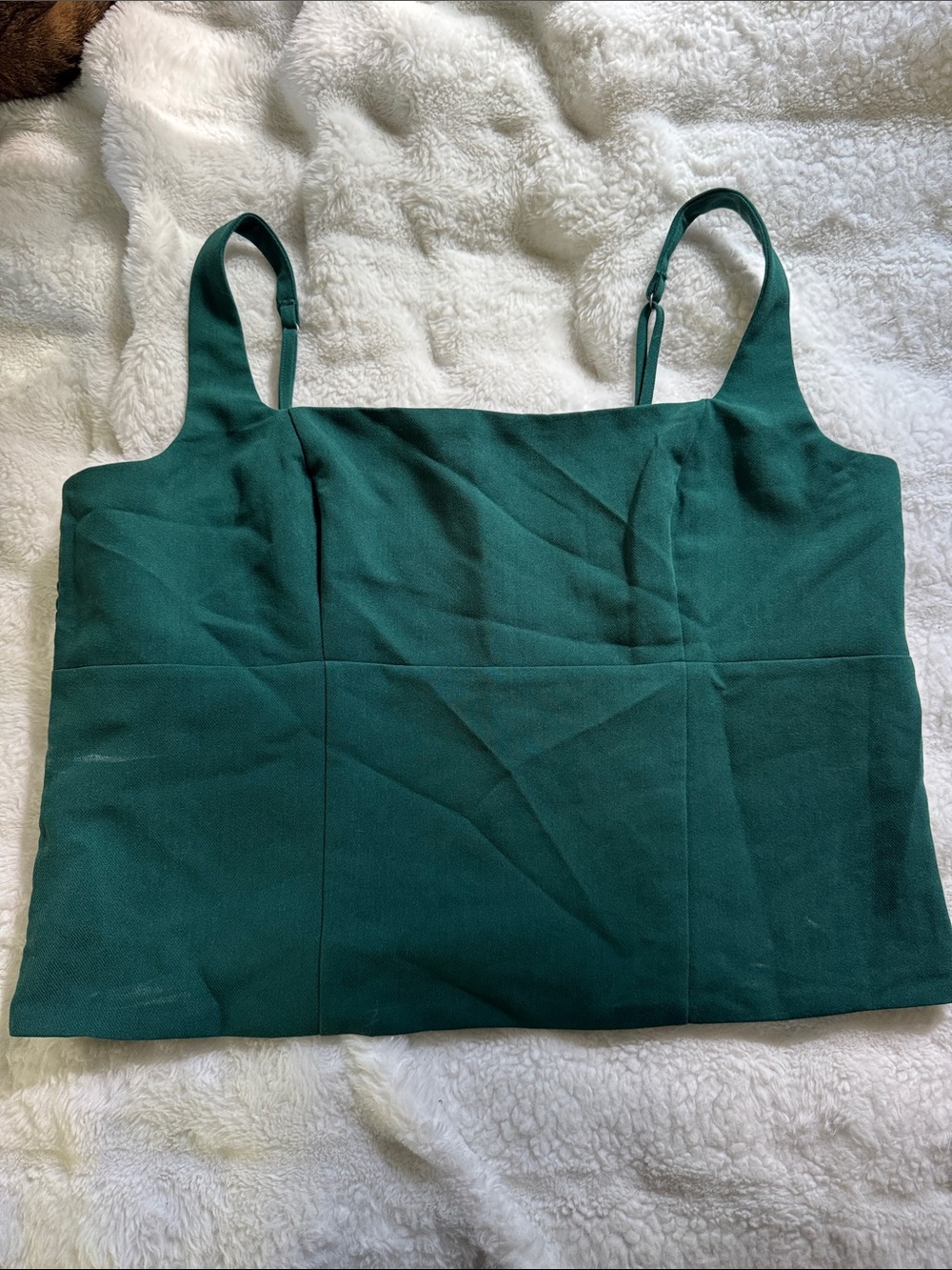 Abercrombie & Fitch Deep Green Square Neck Crop Cami